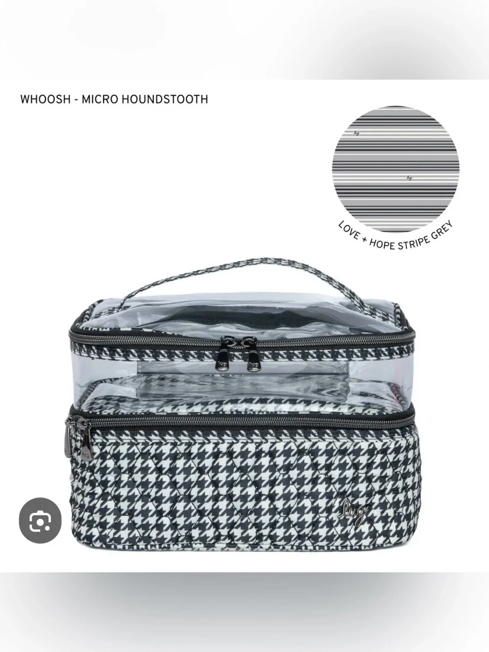 lug Whoosh Cosmetic & Makeup Case NWT Micro Houndstooth